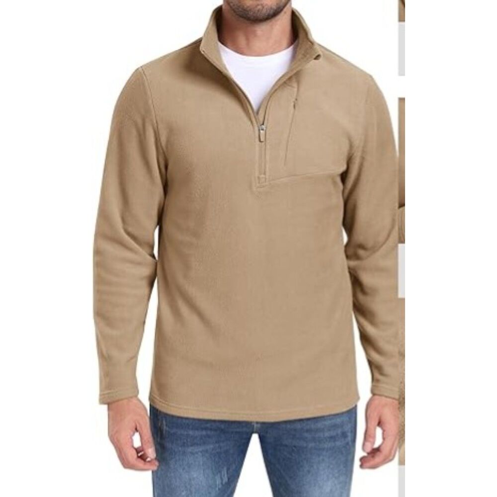 MoFiz Men's 1/4 Fleece Pullover Golf Thermal Lightweight Sweatshirt SZ 3XL NEW